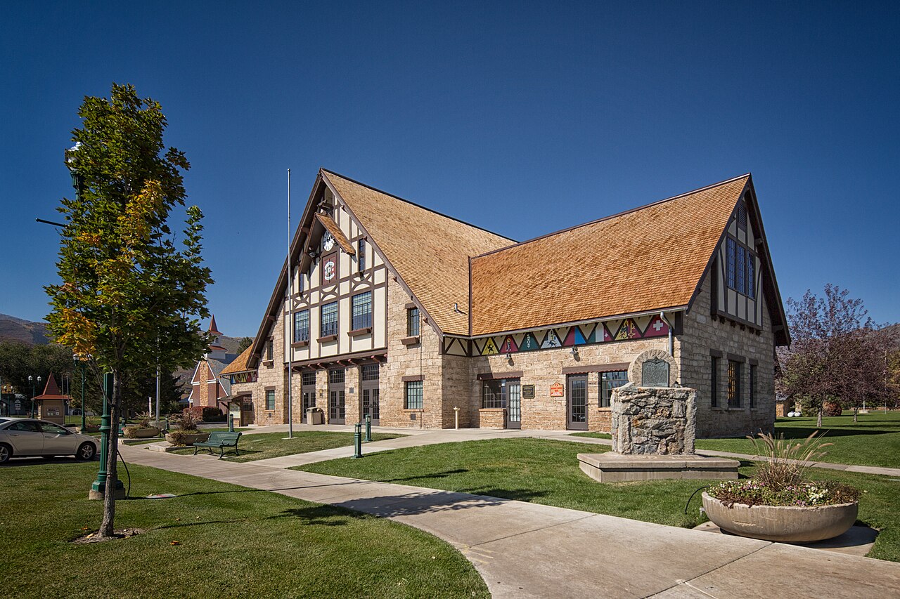 The historic Midway Town Hall in Heber Valley